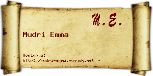 Mudri Emma névjegykártya
